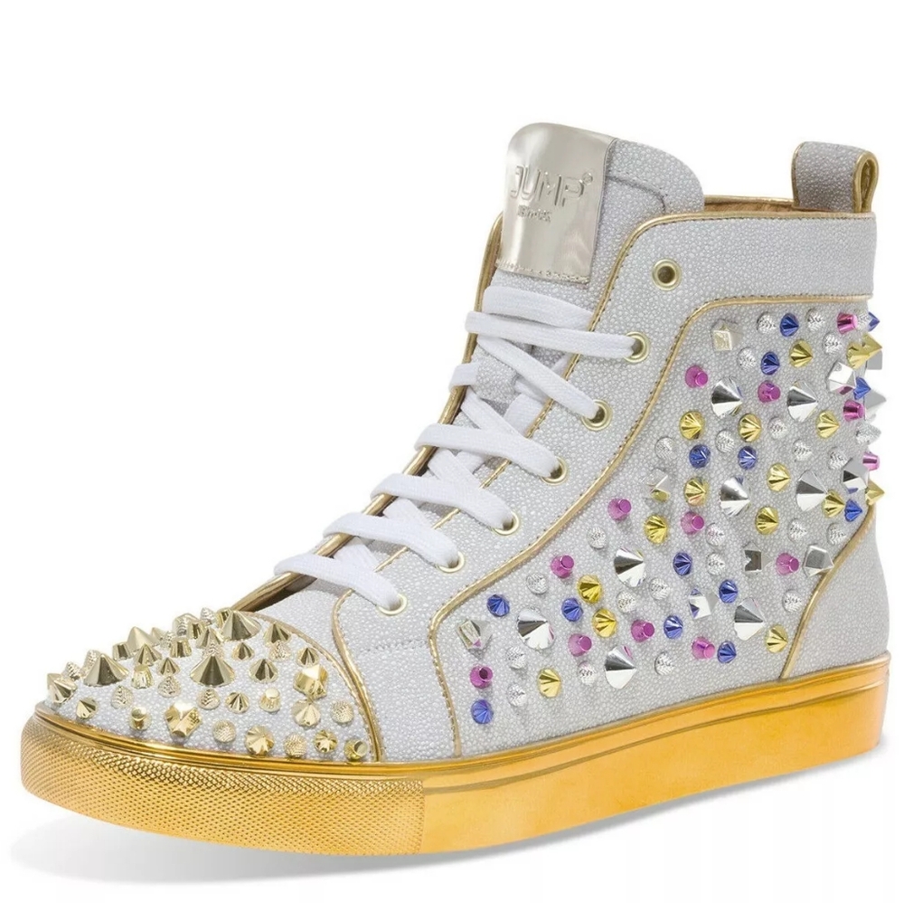 Men's J75 by Jump Sensie - White High Top Fashion Sneakers